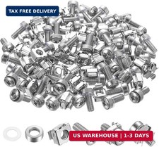 40PCS Rack Mount Screws Cage Nuts Washers M6x20mm Server Rack Cabinet picture