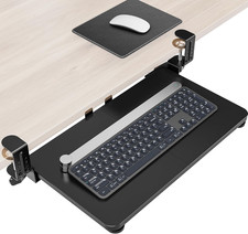 Ergonomic Mouse & Keyboard Tray under Desk, 20X11.8 in Board, Black picture