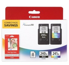 Genuine Canon 240XL Black 241XL Color COMBO Ink Cartridges, See Desc Below (NEW) picture