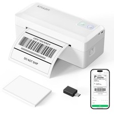Thermal Label Printer, 4x6, Portable, White, Bluetooth Shipping Label Machine picture
