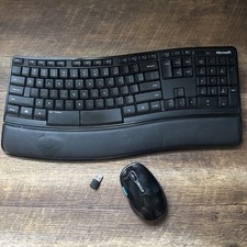 Microsoft Sculpt Comfort Desktop Wireless Keyboard Mouse Set USB Receiver Read picture