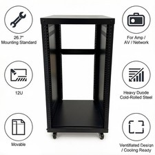 12U Open-Frame Server Rack Heavy Duty Steel Network Audio Amp Equipment Rack picture