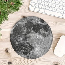 Moon Design Round Gaming Mouse Pad-Non-Slip Rubber Circular Office Desk new pad picture