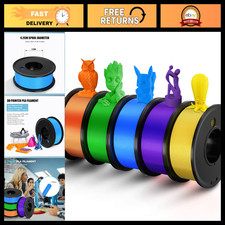 PLA 1.75mm 3D Printer Filament Bundle - 5 Vibrant Colors for Quality Printing picture
