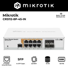 Mikrotik CRS112-8P-4S-IN 8x Gigabit Ethernet Smart Switch with PoE-out, 4x SFP c picture