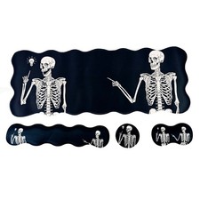 Skeleton Gothic Desk Mat Set Ergonomic Mouse Pad Wrist Rest Keyboard Support 4pc picture