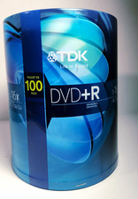 TDK DVD+R 100 Pack 4.7GB 16X Blank Recordable Discs NEW SEALED Spindle picture