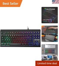 Compact Wired Gamer Keyboard with RGB Backlit & Multimedia Shortcuts picture