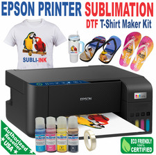 Epson Printer with Sublimation Ink Heat Transfer plus DTF Flip-Flop Maker kit picture