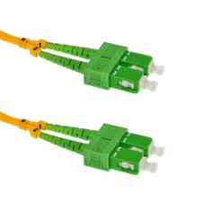 5 PACK LOT 1m SC(APC)-SC(APC) Duplex 9/125 OS2 Singlemode Fiber Yellow OFNR 3FT picture