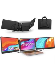 Tlscon TZP-S3 Portable Monitor, 14.1-Inch IPS Triple Screen Extender, Full HD picture