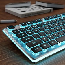 EWEADN GX710S Backlit Computer Keyboards, Wired USB Keyboard with Blue Backli... picture