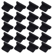 100pcs Micro USB Silicone Dust Plug, Black Soft Debris Blocking Port Covers picture
