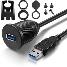 Compact 3FT USB 3.0 Flush Mount Extension Cable for Fast Data & Charging picture