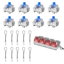 Zhouwang 200Pcs Blue Clicky Switch,10Pcs Keychain,1Pcs Keyboard Fidget Toys picture