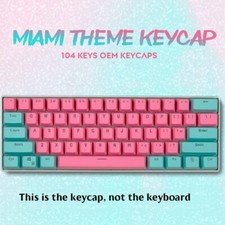 61Keys Miami OEM Profile PBT Double Shot Keycaps for 60% MX Mechanical Keyboard picture