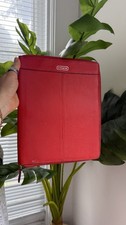Coach Red Leather Zipper Folding Case for iPad with Interior Pockets picture