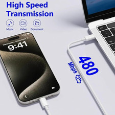 3 Pcs USB-C to USB-C PD Fast Charging Cable 480Mbps Data Transfer 1m White. picture