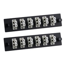 2 PCS 6 Duplex LC/MM Fiber Patch Panel Multimode Gray LC Adapters 12 Ports picture