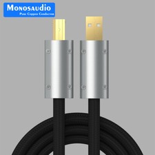 HIFI Audio Pure Silver USB Cable USB Type A to B DAC Gold Plating DAC Decoder picture