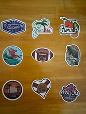 FLORIDA  STICKER LOT OF 9-USA STATE TRAVEL CAR-PHONE-LAPTOP picture