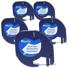 91331 91201 91221 Compatible for DYMO LetraTag Label Tape 12mm White Plastic 5pk picture