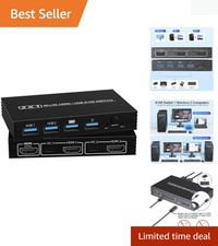 Seamless HDMI KVM Switch 1 Monitor 2 PCs - Efficient 4K@60Hz Plug & Play Control picture