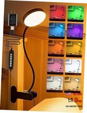 Clip on Light,10 RGB Colors+10 Brightness Small Desk Lamp with Clamp Black picture