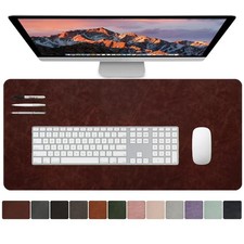 CHEERYGOO Leather Office Desk Pad Protector, Non-Slip PU Leather Desk Blotter... picture