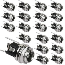2.5mm DC Power Jack Socket - Female Panel Mount Connector, 20 Pack, Durable & Re picture