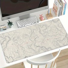 Terrain Contour Mouse Pad, White Black Red Extended Gaming Mouse Pad, Terrain picture