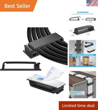 100 PCS Self Adhesive Cable ClipsL Black,Wire Clips Cable Management Wire Org... picture