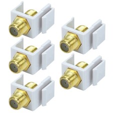5x F Type Female to Female Keystone Jack Insert Snap In Coaxial Cable RG6 RG59 picture