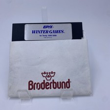 Winter Games Epyx 1987 Tandy 1000 3000 PC 5.25” Floppy Disk Vintage Broderbund picture