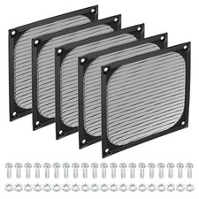 5Pcs 120mm Computer Fan Filter Grill Screws Aluminum Frame Steel Mesh Black picture