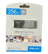 PNY USB 3.0 Flash Drive 256GB 4K Memory Stick Turbo Attaché 3 - BRAND NEW picture