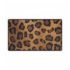 Leopard Print Brown Desk Mat | Animal Print Mouse Pad Surface picture