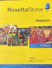 Rosetta Stone French TOTALe Levels 1-5 PC Mac Complete Open Box w Headset picture