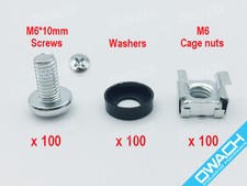 100 pack- M6 Cage nuts & Screws for server rack shelf cabinet, High Quality picture