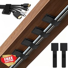 80 PCS Hook and Loop Cable Ties, Self Adhesive Cable Management Straps, Reusa... picture