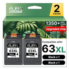 ejet 63XL Black Ink Cartridge Replacement for HP 63 4520 4650 3830 picture