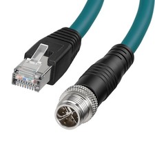 M12 8 Pin XCode Male To RJ45 Cat7e Ethernet Shielded Cable Cognex Camera 1M picture