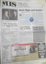 MIS Week October 17, 1988. Steve Jobs NeXT, UNIX-based computer. Hype or Genius? picture