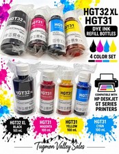 HGT32 XL HGT31 Printer Ink Refill Bottles 4 Color Set Black Cyan Magenta Yellow picture