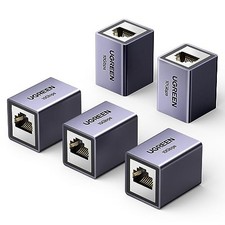 Ethernet Coupler 5 Pack, 10Gbps, Aluminum Alloy, Space Grey RJ45 picture