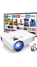 DRJ Upgrade 7500Lumens Mini Projector Outdoor Movie Projector with 100Inch picture