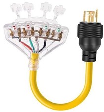 30 Amp to 110 Adapter Generator Power Cord - 4 Prong - 30 Amp to 15 Amp picture