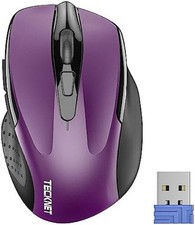 TECKNET Wireless Mouse, 2.4G Ergonomic Computer Mouse, 2600 DPI, Purple picture