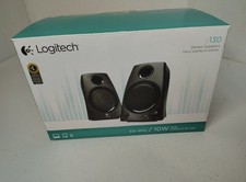 Logitech Z130 Compact 2.0 Stereo Speakers 3.5mm Jack Black Power Cord /Tested ☑️ picture