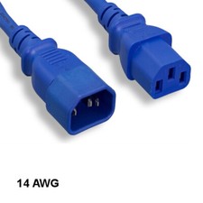Blue Color 6 feet 14AWG Power Extension Cord IEC-60320 C13 To C14 15A/250V PDU picture